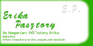 erika pasztory business card